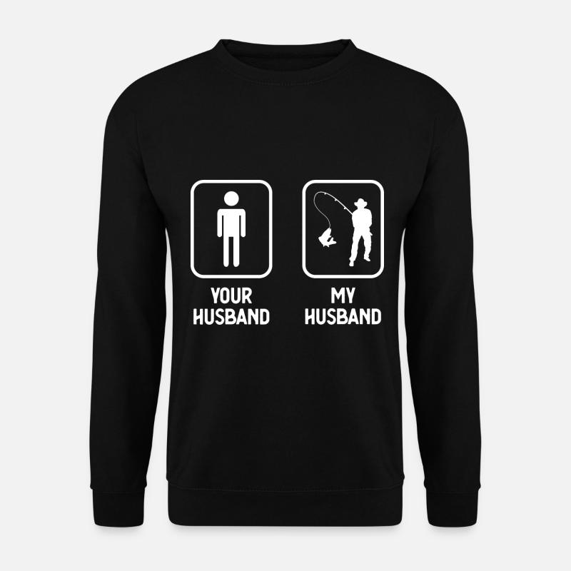 Votre mari Mon mari - Pêche - - Sweat-shirt Unisexe - noir