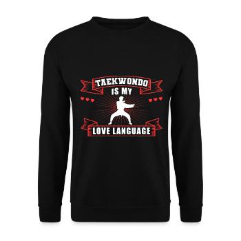 TKD Korean Martial Arts Tae Kwon - Unisex Pullover - Schwarz - Vorne - Alina (178cm) & Michal (187cm)