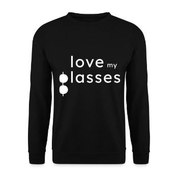 Love my Glasses Gift - Unisex Sweatshirt - black - Front - Alina (178cm) & Michal (187cm)