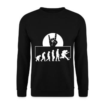 Bassist Gitarrist Evolution Bass Gitarre Geschenk - Unisex Pullover - Schwarz - Vorne - Alina (178cm) & Michal (187cm)
