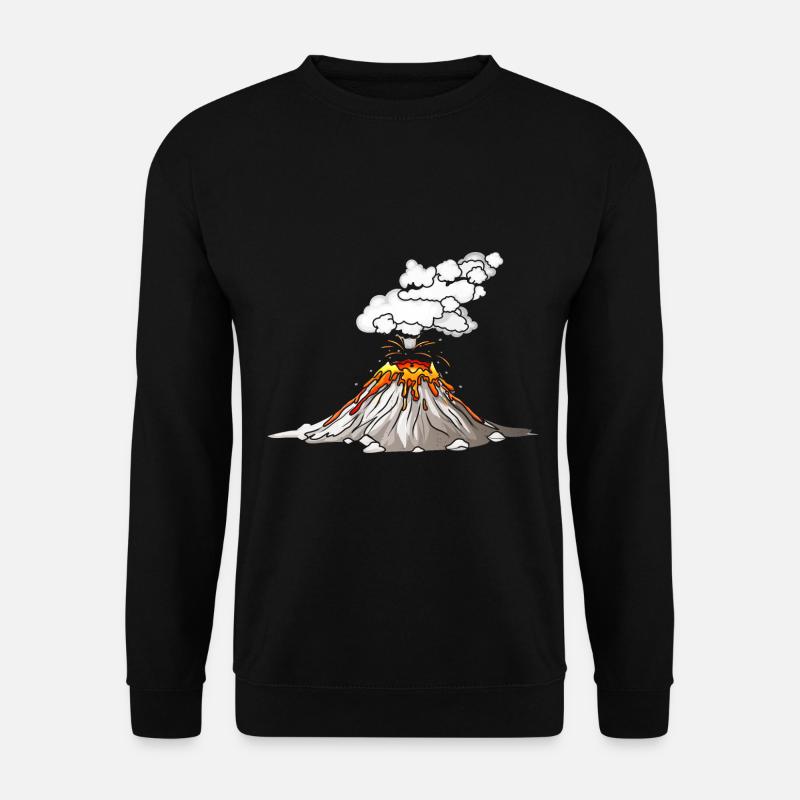 Vulkan Lava Eruption Motiv Geschenkidee - Unisex Pullover - Schwarz