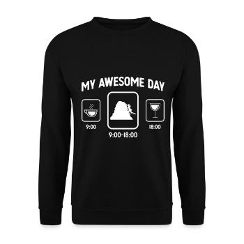 My great day - Wine - Women's climbing - - Unisex Sweatshirt - black - Front - Alina (178cm) & Michal (187cm)
