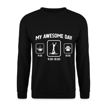My great day - dog's paw - skiing for women - Unisex Sweatshirt - black - Front - Alina (178cm) & Michal (187cm)
