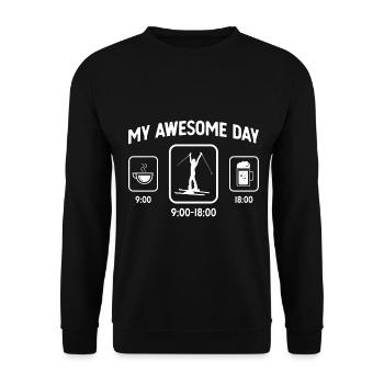 My great day - Beer - Skiing for women - - Unisex Sweatshirt - black - Front - Alina (178cm) & Michal (187cm)