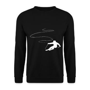 Ligne courbe - Ski - (8) - Sweat-shirt Unisexe - noir - Devant - Alina (178cm) & Michal (187cm)