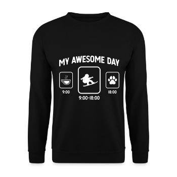 Ma belle journée - Patte de chien - Snowboard - - Sweat-shirt Unisexe - noir - Devant - Alina (178cm) & Michal (187cm)