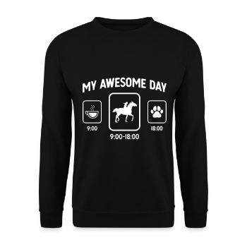 My great day - Dog's paw - Riding - - Unisex Sweatshirt - black - Front - Alina (178cm) & Michal (187cm)