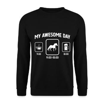 My great day - beer - horse - - Unisex Sweatshirt - black - Front - Alina (178cm) & Michal (187cm)