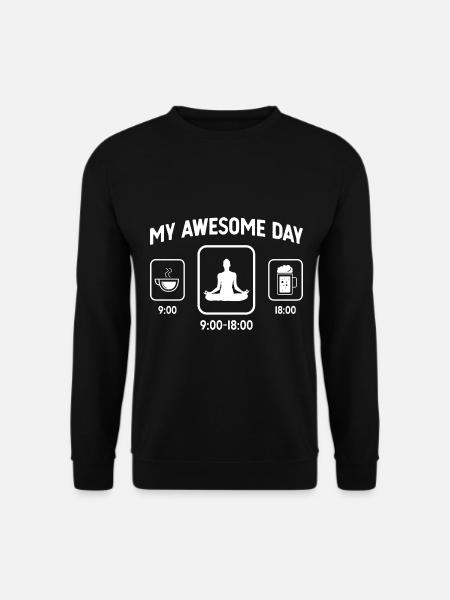 My great day - Beer - Yoga - - Unisex Sweatshirt - black