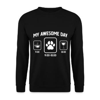 Ma belle journée - Vin - Patte de chien - - Sweat-shirt Unisexe - noir - Devant - Alina (178cm) & Michal (187cm)