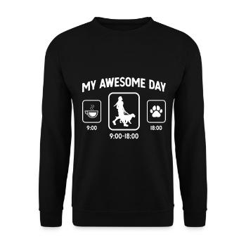 My Awesome Day - Patte de chien - avec chien - - Sweat-shirt Unisexe - noir - Devant - Alina (178cm) & Michal (187cm)