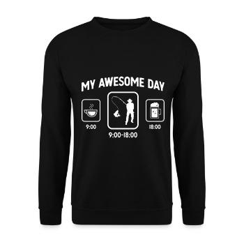 My great day - Beer - Fishing - - Unisex Sweatshirt - black - Front - Alina (178cm) & Michal (187cm)