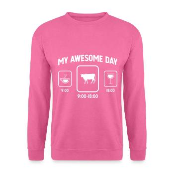 Mein toller Tag - Wein - Kuh - - Unisex Pullover - Pink - Vorne