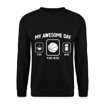 Mein toller Tag - Bier - Basketball - - Unisex Pullover - Schwarz - Vorne - Alina (178cm) & Michal (187cm)