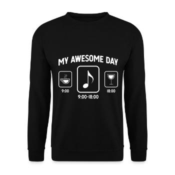 Mein toller Tag - Wein - Musik - - Unisex Pullover - Schwarz - Vorne - Alina (178cm) & Michal (187cm)