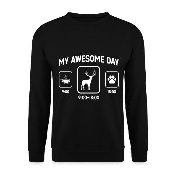 Mon grand jour - Patte de chien - Cerf - - Sweat-shirt Unisexe - noir - Devant - Alina (178cm) & Michal (187cm)