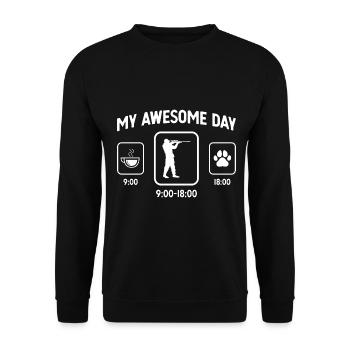 Ma belle journée - Patte de chien - Guy à la chasse - - Sweat-shirt Unisexe - noir - Devant - Alina (178cm) & Michal (187cm)