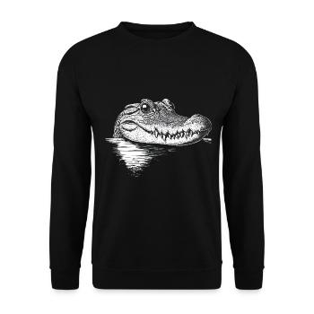 Krokodil - Unisex Pullover - Schwarz - Vorne - Alina (178cm) & Michal (187cm)