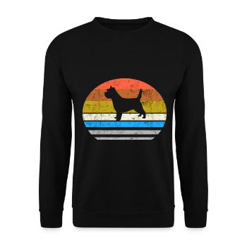 Cairn Terrier Dog - Retro Style Silhouette - Unisex Sweatshirt - black - Front - Alina (178cm) & Michal (187cm)