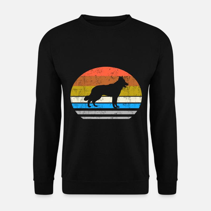 Schäferhund - Retro Style Vintage Silhouette - Unisex Pullover - Schwarz