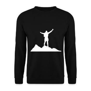 Berg - Wandern - (24) - Unisex Pullover - Schwarz - Vorne - Alina (178cm) & Michal (187cm)