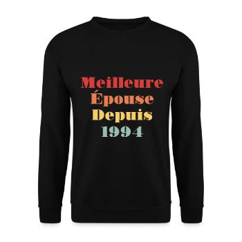 Meilleure Épouse Depuis 1994 - Anniversaire de mar - Sweat-shirt Unisexe - noir - Devant - Alina (178cm) & Michal (187cm)