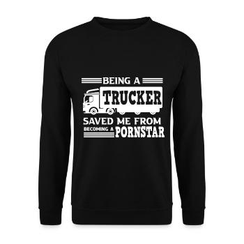 Truck Driver Motorists Motor vehicles - Unisex Sweatshirt - black - Front - Alina (178cm) & Michal (187cm)
