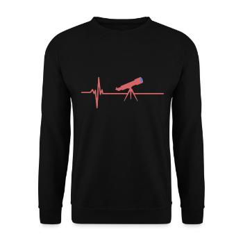 Telescope Heartbeat - Space Planets Stars Sky View - Sweat-shirt Unisexe - noir - Devant - Alina (178cm) & Michal (187cm)