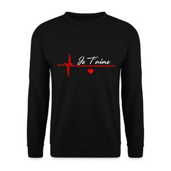 Cadeau Saint-Valentin 14 Févier - Sweat-shirt Unisexe - noir - Devant - Alina (178cm) & Michal (187cm)