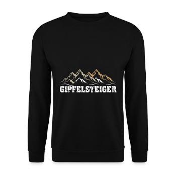 Gipfelsteiger Wandern Berg Wanderlust Wanderer - Unisex Pullover - Schwarz - Vorne - Alina (178cm) & Michal (187cm)