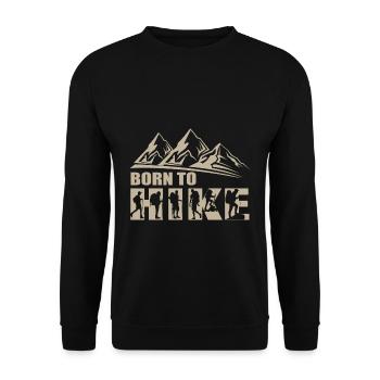 Born to Hike Hiking Wanderer - Unisex Sweatshirt - black - Front - Alina (178cm) & Michal (187cm)