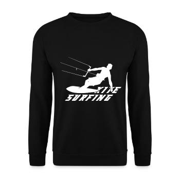 Kitesurfen Kiteboarding Kite Kiten - Unisex Pullover - Schwarz - Vorne - Alina (178cm) & Michal (187cm)