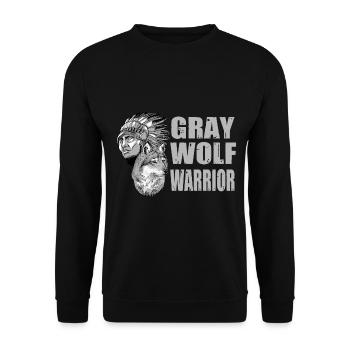Wolf - Unisex Sweatshirt - black - Front - Alina (178cm) & Michal (187cm)