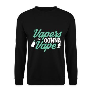 Elektro Zigarette E-Zigarette E-Shisha Vape - Unisex Pullover - Schwarz - Vorne - Alina (178cm) & Michal (187cm)