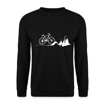 VTT montagnes cadeau design cyclisme - Sweat-shirt Unisexe - noir - Devant - Alina (178cm) & Michal (187cm)