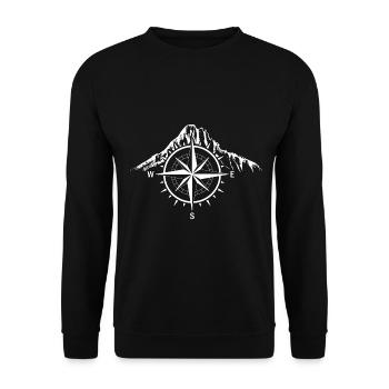 Kompass - Berg - (8) - Unisex Pullover - Schwarz - Vorne - Alina (178cm) & Michal (187cm)