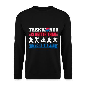 TKD Korean Martial Arts Tae Kwon - Unisex Pullover - Schwarz - Vorne - Alina (178cm) & Michal (187cm)