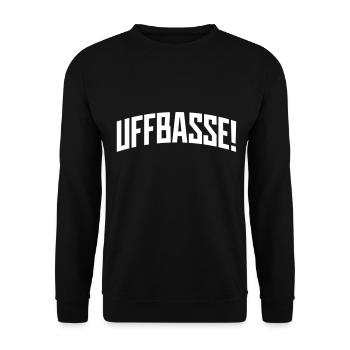 UFFBASSE! UFFBASSE | DIALEKT HESSISCH PFÄLZISCH - Unisex Pullover - Schwarz - Vorne - Alina (178cm) & Michal (187cm)