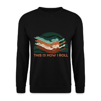 Swimmers Swimming 50 meters track Breaststroke - Unisex Sweatshirt - black - Front - Alina (178cm) & Michal (187cm)