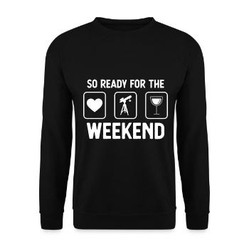 So ready for the weekend - Wine - Astronomy - - Unisex Sweatshirt - black - Front - Alina (178cm) & Michal (187cm)