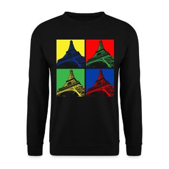 Eiffel tower - Unisex Sweatshirt - black - Front - Alina (178cm) & Michal (187cm)