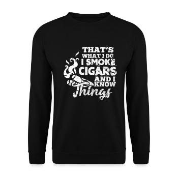 Zigarre Zigarren - Unisex Pullover - Schwarz - Vorne - Alina (178cm) & Michal (187cm)