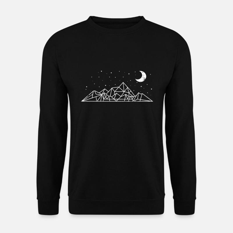 Berg Berge Mond Sterne Wandern Abenteuer Geschenk - Unisex Pullover - Schwarz