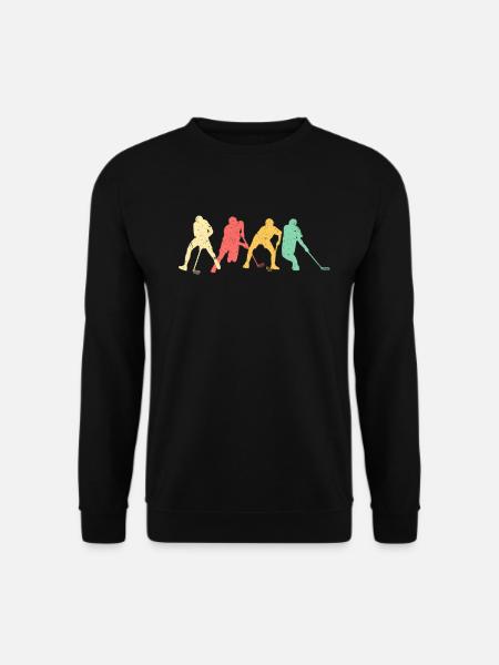 Unihockey Floorball Vintage Retro Sport Geschenk - Unisex Pullover - Schwarz