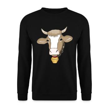 Kuh - Unisex Pullover - Schwarz - Vorne - Alina (178cm) & Michal (187cm)