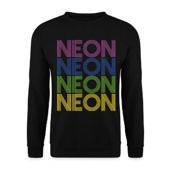 Neon Farben 80er Achtziger bunt Sommer Retro Idee - Unisex Pullover - Schwarz - Vorne - Alina (178cm) & Michal (187cm)