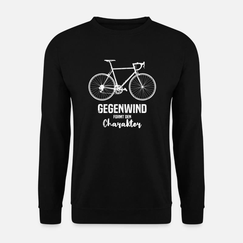 Biking Gegenwind formt den Charakter - Unisex Pullover - Schwarz