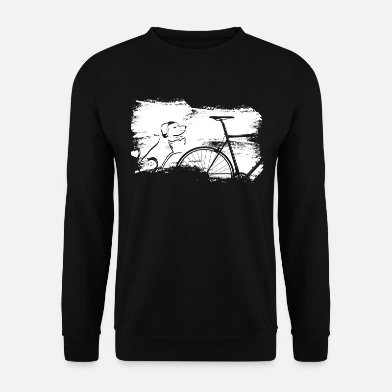 Rennrad mit Hund Katze - Unisex Pullover - Schwarz