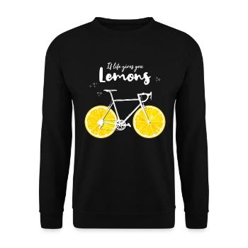 If life gives you lemons roadbike design - Unisex Sweatshirt - black - Front - Alina (178cm) & Michal (187cm)