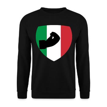 Italia Hand gesture Italian flag - Unisex Sweatshirt - black - Front - Alina (178cm) & Michal (187cm)
